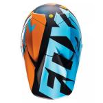 Capacete Fox V3 Shiv Aqua Laranja / Azul