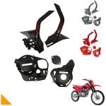 Kit Protetor De Quadro E Motor Lateral Crf 250 Defender Amx Preto