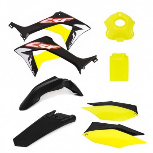Kit Plástico CRF 250F Preto/Neon Aces. Neon