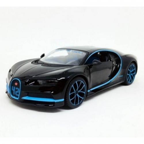 Miniatura Carro Bugatti Chiron Special Edition Preto/Azul1:24-Maisto