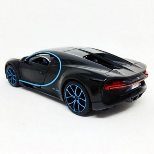 Miniatura Carro Bugatti Chiron Special Edition Preto/Azul1:24-Maisto
