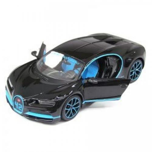 Miniatura Carro Bugatti Chiron Special Edition Preto/Azul1:24-Maisto