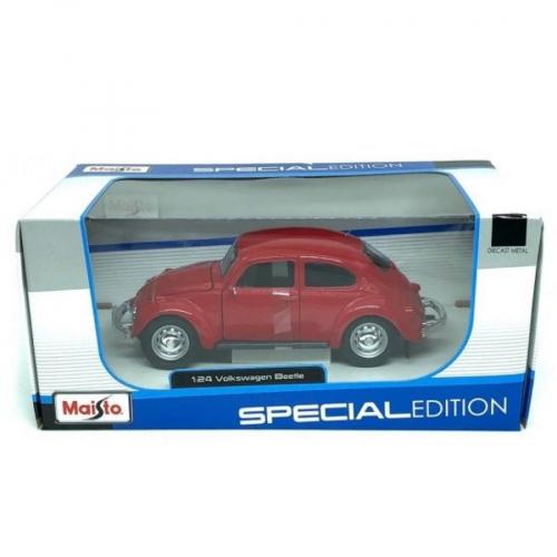 Miniatura Carro Volkswagen Fusca Vermelho 1:24 - Maisto 