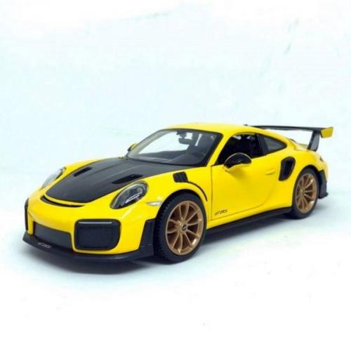 Miniatura Carro Porsche 911 GT2 RS  Amarelo 1:24 - Maisto