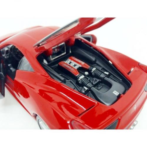Miniatura Carro Ferrari 458 Italia Race e Play Vermelho 1:24 - Burago