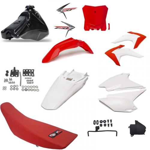 Kit Roupa Crf 230 Adaptavel Xr200 Tornado Bros Xtz Amx Vermelho/Branco