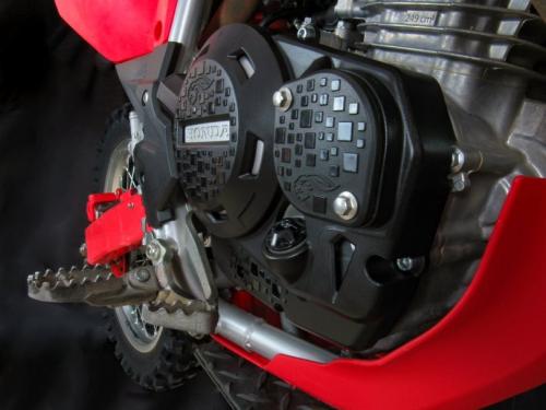 Protetor Tampas Laterais Do Motor Defender CRF250F Amx Vermelho