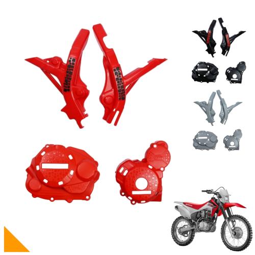 Kit Protetor De Quadro E Motor Lateral Crf 230 Defender Amx Vermelho