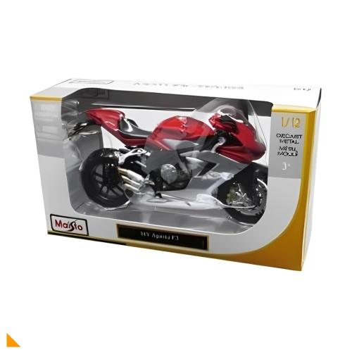 Miniatura Moto MV Agusta F3-Vermelha/Prata-Maisto-1:12