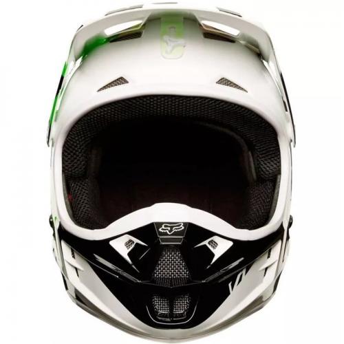 Capacete Fox V1 Race Branco/Preto/Verde